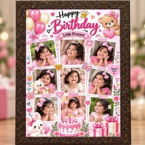 Personalized Happy Birthday Photo Collage Frame For Girl